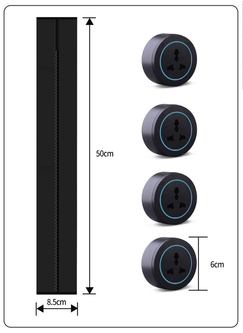 Beirui 50cmComes with 4 power outlets, Removable safety power outlet, Portable power rail, Surface mounted rail socket with terminal block for kitchen, Bathroom and office. Length 50cm  - Image 2