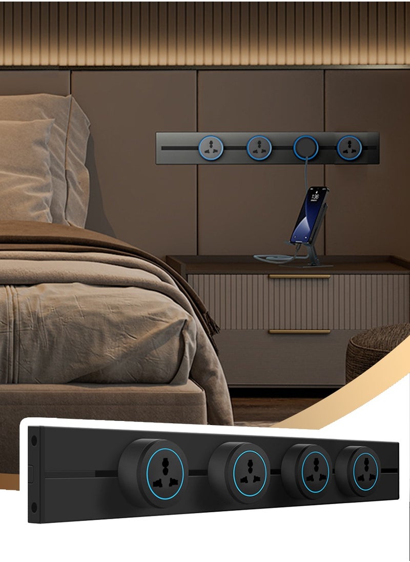 Beirui 50cmComes with 4 power outlets, Removable safety power outlet, Portable power rail, Surface mounted rail socket with terminal block for kitchen, Bathroom and office. Length 50cm  - Image 4
