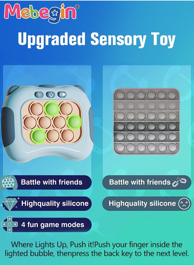MEBEGIN - Quick Push Bubble Game with Lanyard and 4 Fun Game Modes, Rabbit-shaped Push Pop Game, Mini-Handheld Fast Speed Push Game Console with Light and Sound, Fun Electronic Push It Pop Fidget Toys, Creative Antistress Toy for Kids and Adults, 3 AAA Batteries(Not Included) - Image 1
