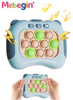 Quick Push Bubble Game with Lanyard and 4 Fun Game Modes, Rabbit-shaped Push Pop Game, Mini-Handheld Fast Speed Push Game Console with Light and Sound, Fun Electronic Push It Pop Fidget Toys, Creative Antistress Toy for Kids and Adults, 3 AAA Batteries(Not Included)