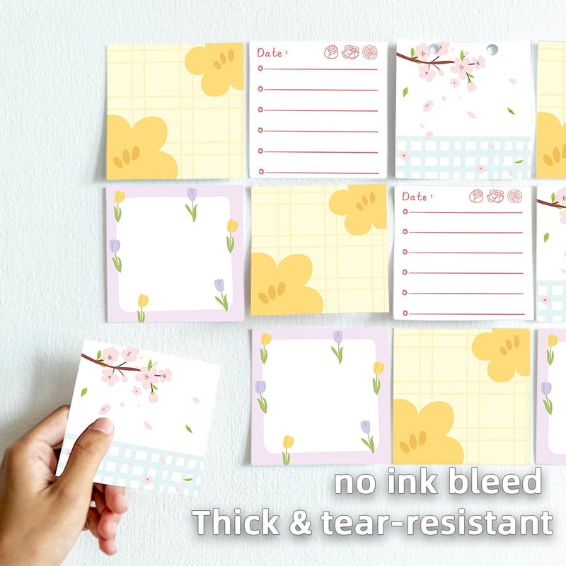 RAINBAM Cute 4 Pack/200 Sheets 3x3 inch Sticky Notes Set, Adorable Cartoon Memo Pads with High-Adhesive, Reusable Tearable Post it Notes for Journal Planners Office School Home, Bulk Stationery Gift - Image 4