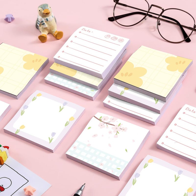 RAINBAM Cute 4 Pack/200 Sheets 3x3 inch Sticky Notes Set, Adorable Cartoon Memo Pads with High-Adhesive, Reusable Tearable Post it Notes for Journal Planners Office School Home, Bulk Stationery Gift - Image 5