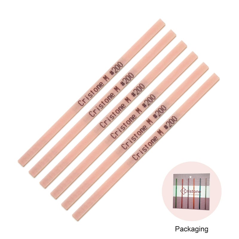 Miracle Cristone Ceramic Fiber Stones 6-Pack – 3 15/16" x 5/32" x 1/32", #200 Pink – Grinding Polishing Metal Wood Plastic – Compatible with Air, Electric, Ultrasonic Tools, Hand Holders - Image 2