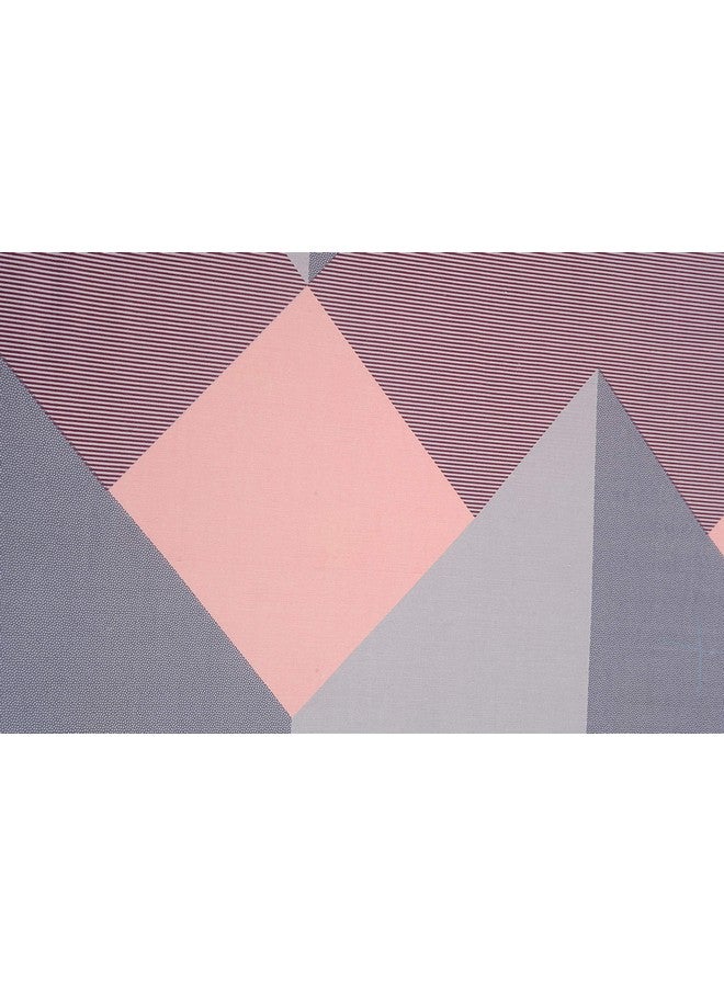 Swayam 200 TC Geometric Print Cotton Extra Large Bed Sheet with 2 Pillow Cover - Grey, Maroon (14032) - Image 4
