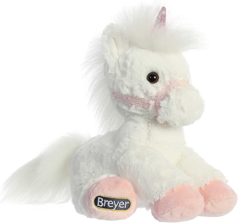 Breyer Aurora Exquisite Unicorn Stuffed Animal  Realistic Detailing  Imaginative Play  Pink and White 11 Inches - Image 1