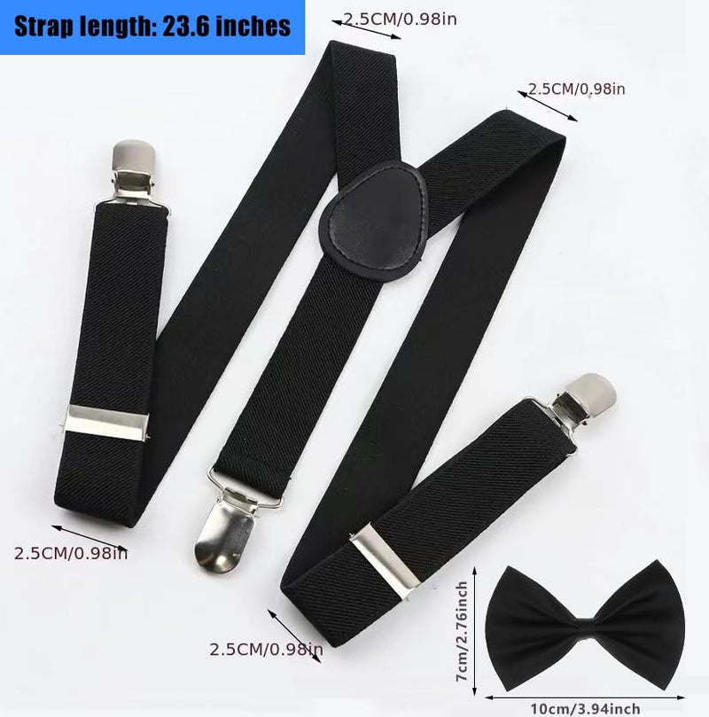 Mealah Classic Kids-Adjustable-Suspenders-Bowtie Set - Black Suspenders & Bow Tie Set for Boys & Girls(2-10 year) - Image 3