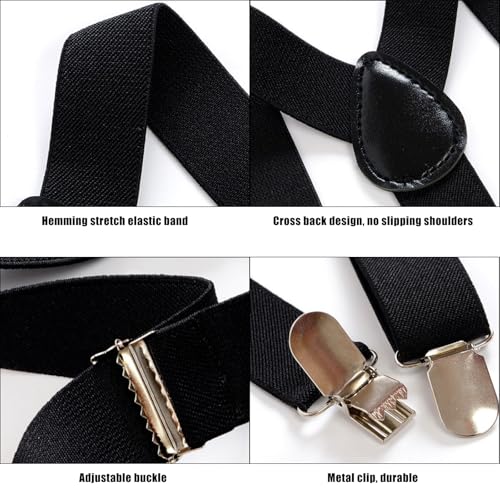 Mealah Classic Kids-Adjustable-Suspenders-Bowtie Set - Black Suspenders & Bow Tie Set for Boys & Girls(2-10 year) - Image 2