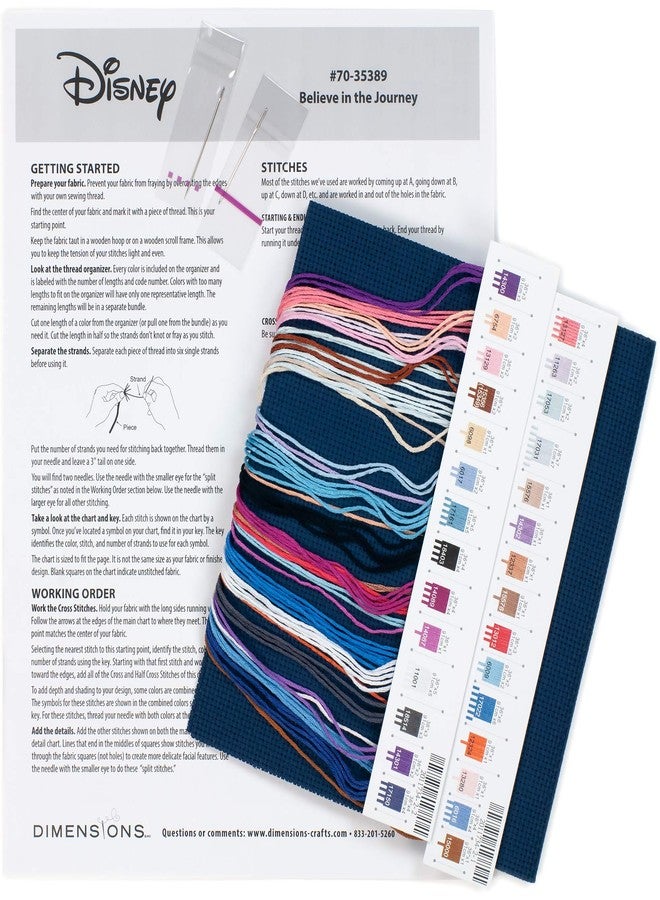 Dimensions 70-35389 Disney's Frozen II Believe in The Journey Counted Cross Stitch Kit, 14 Navy Aida, 8'' x 10' - Image 2