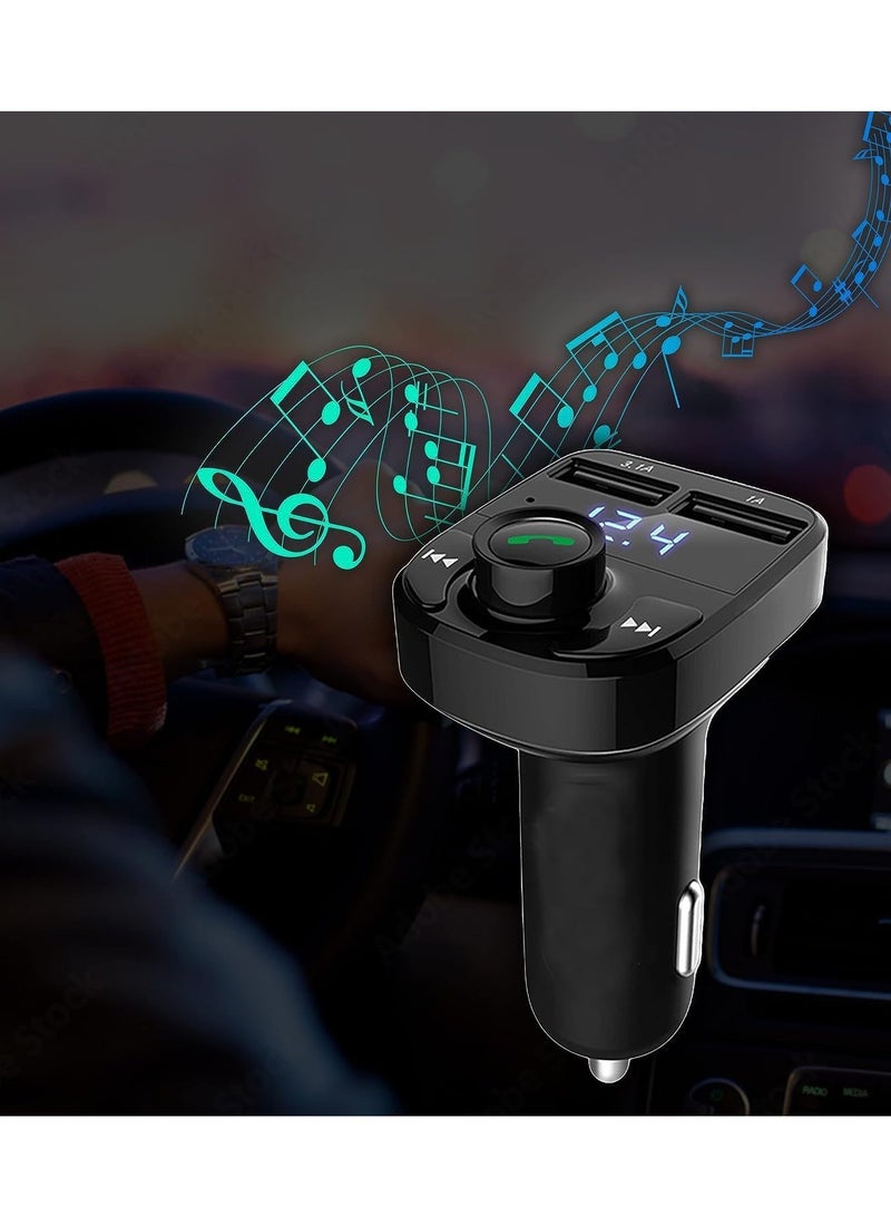 Handsfree Call Fast Dual USB Car Charger Wireless Bluetooth FM and MP3 Receiver Transmitter  - Image 4