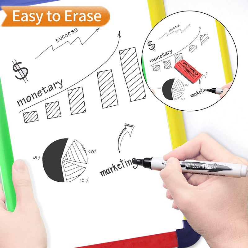 VIZ-PRO Dry Erase Markers, Fine Bullet Tip, 3 Assorted Colors, 12-Count Low-Odor Whiteboard Pens - Image 5