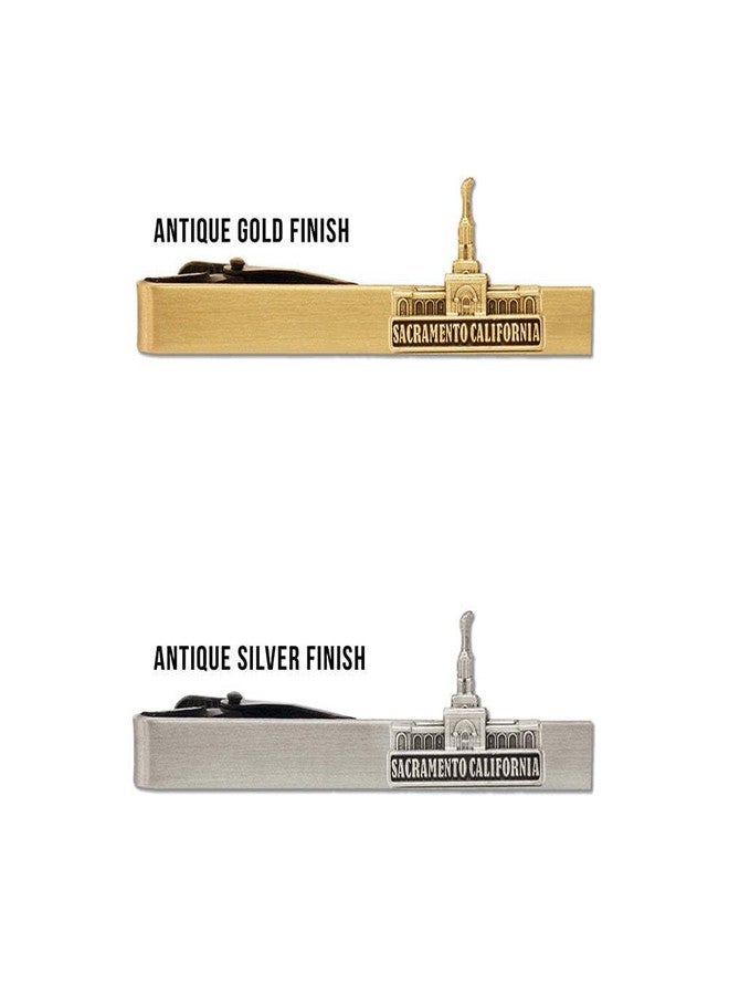 Ringmasters Silver Tie Clip by Ringmasters | LDS Temple Tie Clips for Men with Antique Silver Finish | Suit Accessories for Weddings, Church, & Formal Events | Versatile Tie Pin, (Sacramento California) - Image 4