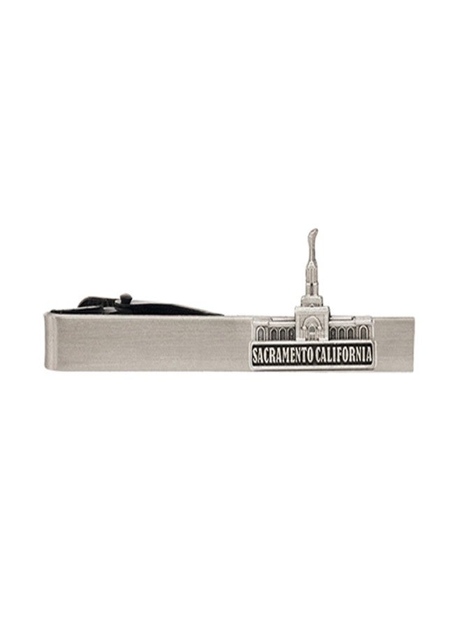 Ringmasters Silver Tie Clip by Ringmasters | LDS Temple Tie Clips for Men with Antique Silver Finish | Suit Accessories for Weddings, Church, & Formal Events | Versatile Tie Pin, (Sacramento California) - Image 1