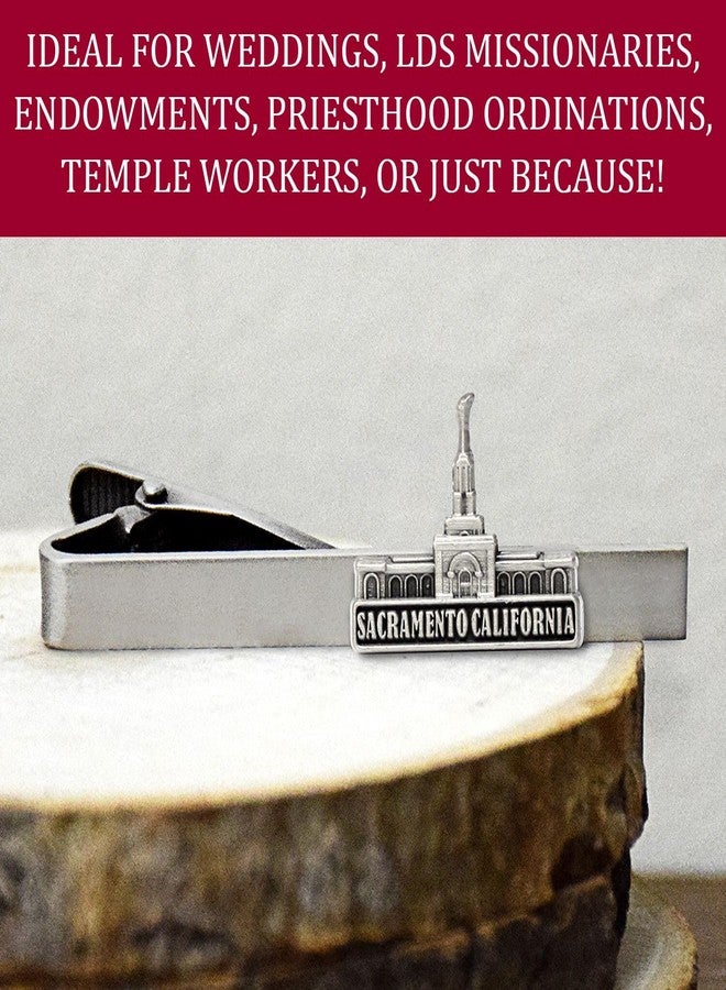 Ringmasters Silver Tie Clip by Ringmasters | LDS Temple Tie Clips for Men with Antique Silver Finish | Suit Accessories for Weddings, Church, & Formal Events | Versatile Tie Pin, (Sacramento California) - Image 5