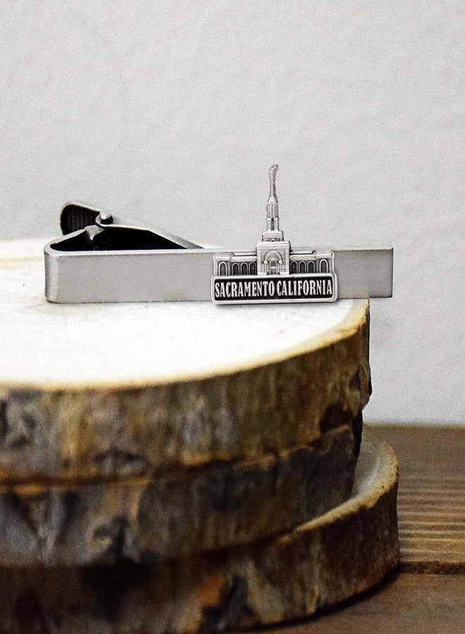 Ringmasters Silver Tie Clip by Ringmasters | LDS Temple Tie Clips for Men with Antique Silver Finish | Suit Accessories for Weddings, Church, & Formal Events | Versatile Tie Pin, (Sacramento California) - Image 2