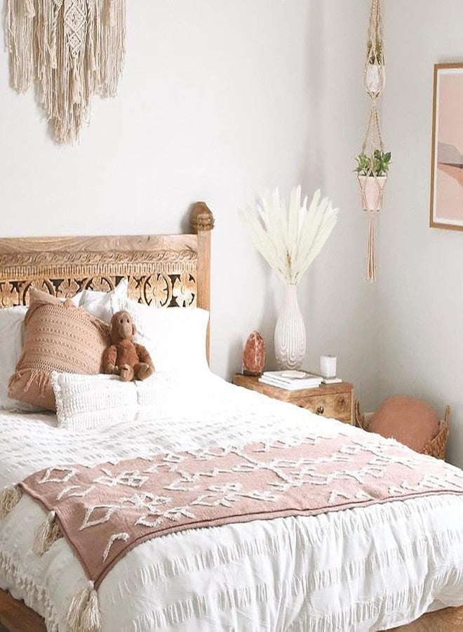 Uieke 50 100 قطعة من ريش عشب البامباس المجفف الطبيعي، بارتفاع 17 بوصة، زهور مجففة، نباتات صناعية كبيرة من القصب الصناعي لتنسيقات زهور حفلات الزفاف، أكاليل منزلية، أبواب (120 قطعة - أبيض) - Image 5