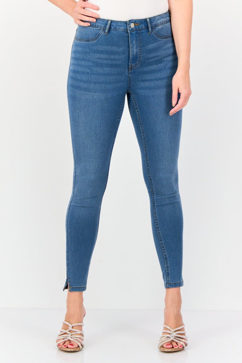 VERO MODA جينز ضيق مغسول قابل للتمدد للنساء من فيرو مودا، أزرق فاتح - Image 1