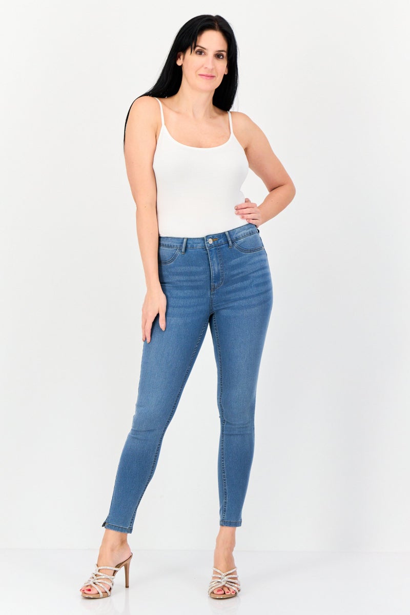 VERO MODA جينز ضيق مغسول قابل للتمدد للنساء من فيرو مودا، أزرق فاتح - Image 4