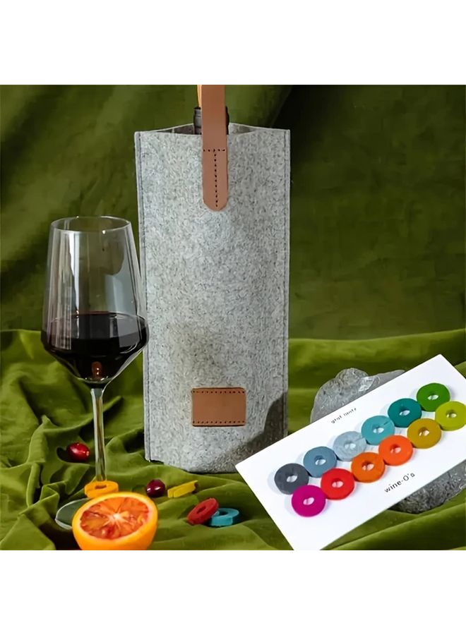 Red Heavy Duty Fleece Felt Wine Bottle Handbags 4 Pack With Reinforced Bottom Gift Ready - Image 4