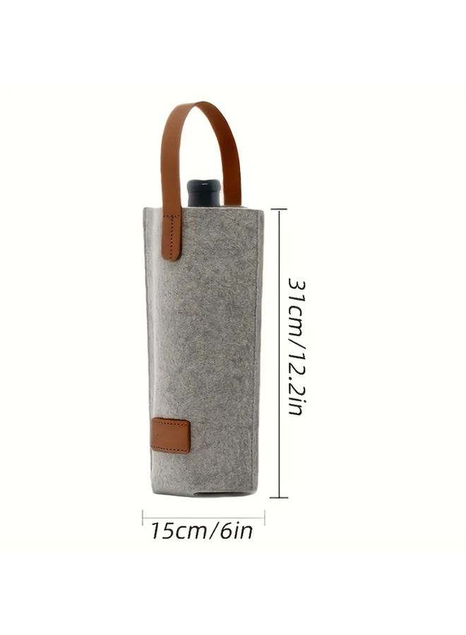 Red Heavy Duty Fleece Felt Wine Bottle Handbags 4 Pack With Reinforced Bottom Gift Ready - Image 5
