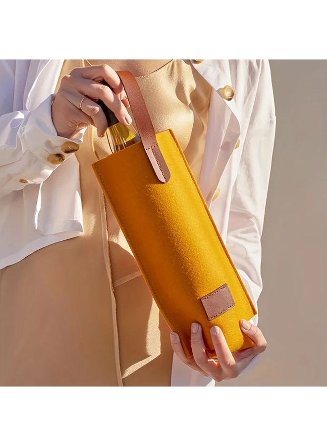 Red Heavy Duty Fleece Felt Wine Bottle Handbags 4 Pack With Reinforced Bottom Gift Ready - Image 3