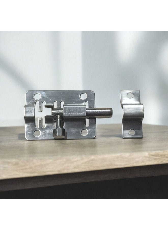 مجموعة قفل أمان للأبواب الداخلية - 4 قطع، أقفال أمان للباب بمزلاج قابلة للتعديل للخزانات والأبواب، أقفال مسمار سهلة التركيب للمنزل والمكتب