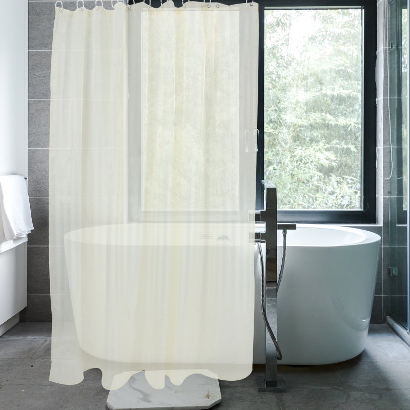 Bathroom Striped Curtain Washable Dorm Hotel Hanging Shower Curtain Divider Curtain - Image 5