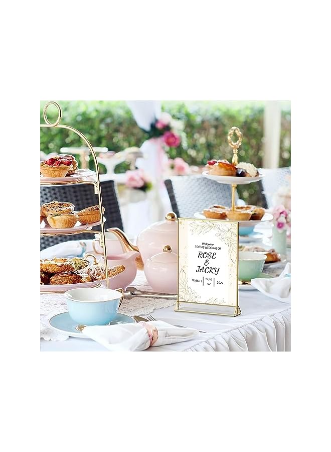 The Bros 6PCS 5 x 7 Clear Acrylic Wedding Table Number Holder Stands with Gold Borders, Double Sided Picture Frames Sign for Restaurant Menu Recipe Cards Photo Display (Color : Shu, Size : 6PC  - Image 5