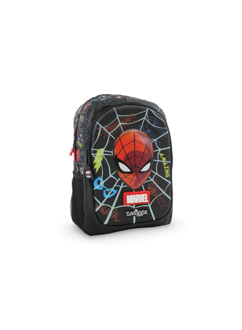 Smiggle Backpack Spider-Man Design 17 Inches – Black - Image 1
