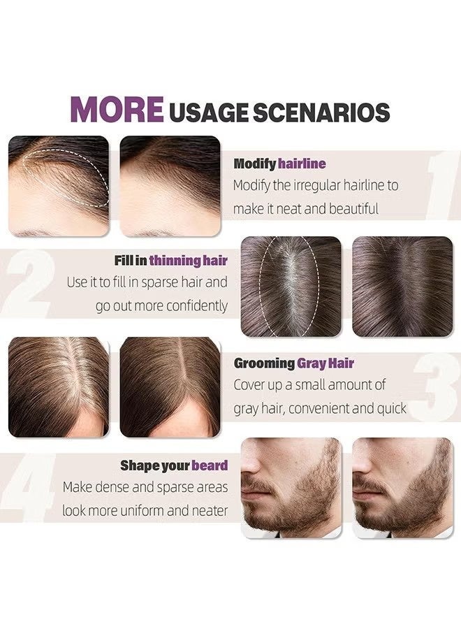 kakashow Hairline Powder, Hair Root Concealer, Instantly Root Cover Up Hairline Cream, Long Lasting Hair Shadow Powder, Hair Concealer For Greys, Thinning Hair, Hair Toppers, Hair Root Dye, Thin Hair Powder (Brown) - Image 3