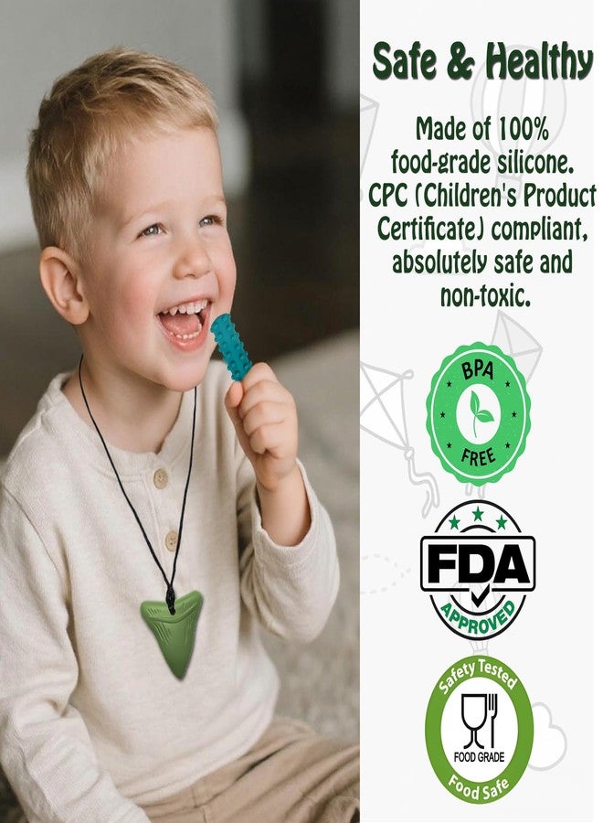 Flyaway Chew Necklaces for Sensory Kids & Adults - 7 PCS Silicone Chewy Necklace Sensory Toys for Kids with Autism, ADHD, Anxiety, Oral Motor Stimulation, Chewable Teething Necklace for Baby BPA Free - Image 3