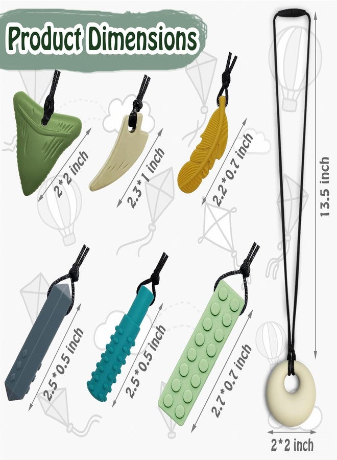 Flyaway Chew Necklaces for Sensory Kids & Adults - 7 PCS Silicone Chewy Necklace Sensory Toys for Kids with Autism, ADHD, Anxiety, Oral Motor Stimulation, Chewable Teething Necklace for Baby BPA Free - Image 4