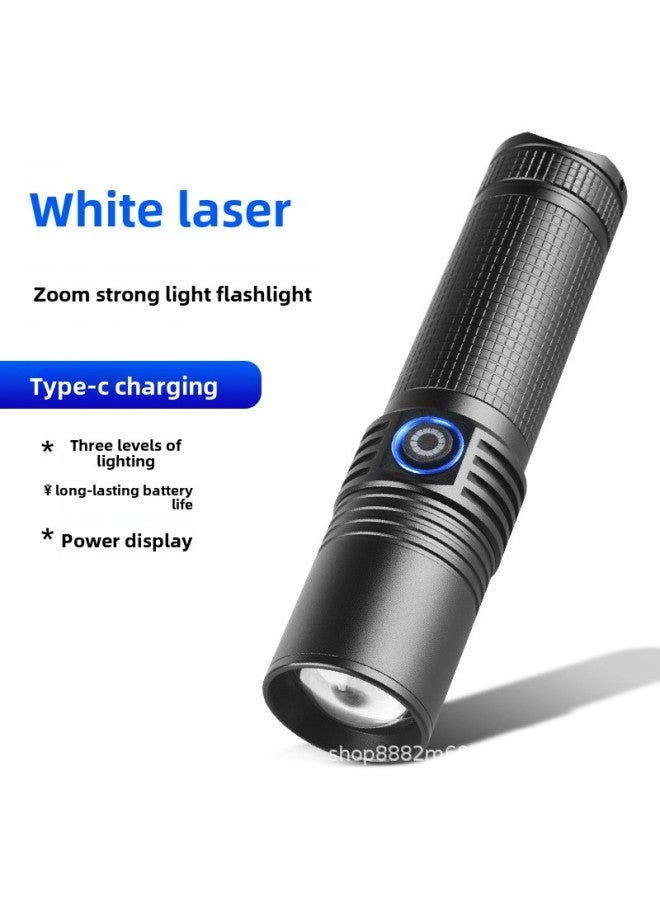 Strong Light Zoom Super Bright Long-range Flashlight Rechargeable Outdoor Work Night Fishing White Laser Xenon Lamp-Product Specifications:(Zoom) P50 Flashlight Set - Image 2