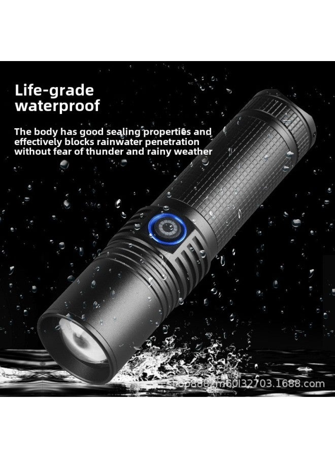 Strong Light Zoom Super Bright Long-range Flashlight Rechargeable Outdoor Work Night Fishing White Laser Xenon Lamp-Product Specifications:(Zoom) P50 Flashlight Set - Image 3