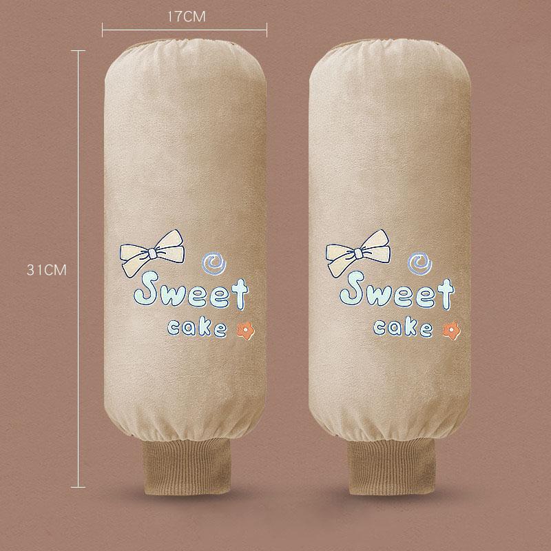Sleeve long womens autumn and winter fashion work sleeve cute anti-dirty wear-resistant kitchen anti-fouling office sleeve wholesale sweet [brown] 1 pair 