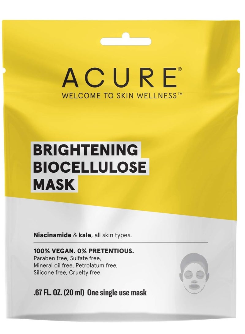 Acure Special Flame Cellulose Gel Mask, with 100% botanical ingredients, Niacinamide, Cabbage, Vitamin B3 and Brighter than Acure, for single use and suitable for all skin types, 1 piece - Image 1