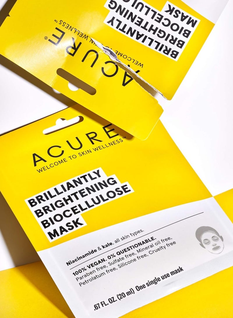 Acure Special Flame Cellulose Gel Mask, with 100% botanical ingredients, Niacinamide, Cabbage, Vitamin B3 and Brighter than Acure, for single use and suitable for all skin types, 1 piece - Image 2