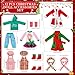 Jenaai 12 Pieces Christmas Elf Clothes Accessories Set Mini Outfit Include Elf Skirt Fluffy Vest Bathrobe Swing Sleeping Bag Scarf Apron Hats SocksLovely - Image 4