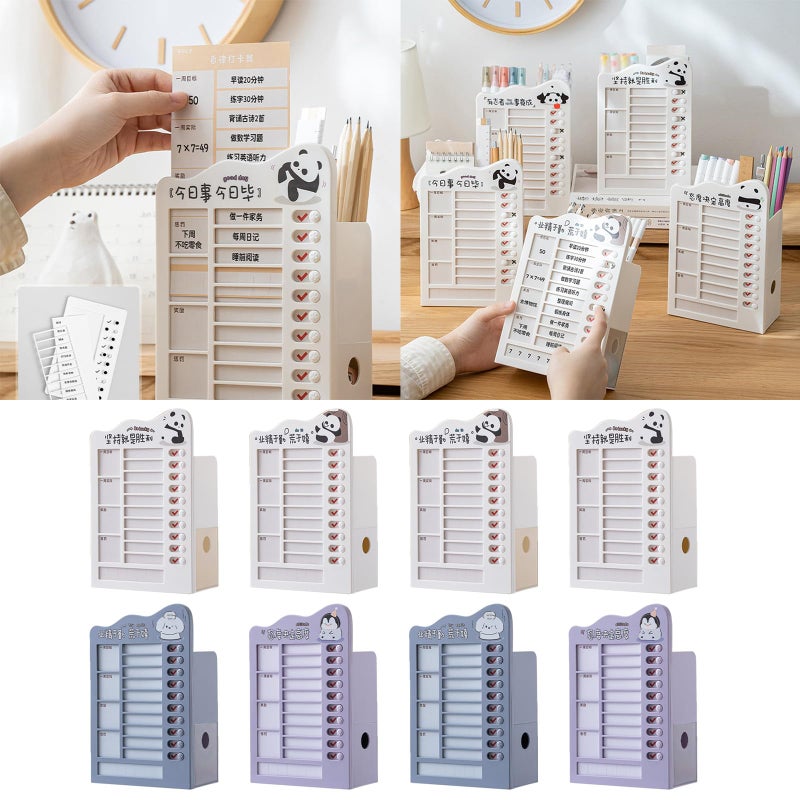Desk Organizer Punch Card Holder Pen Planner Task Board For School Office Half Year Wear - Image 3