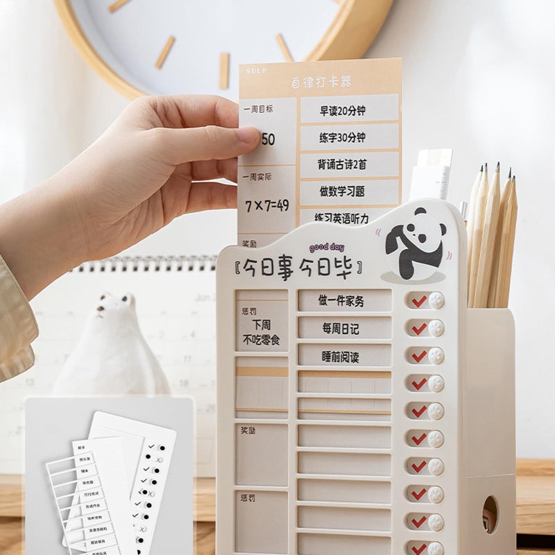 Desk Organizer Punch Card Holder Pen Planner Task Board For School Office Half Year Wear - Image 4