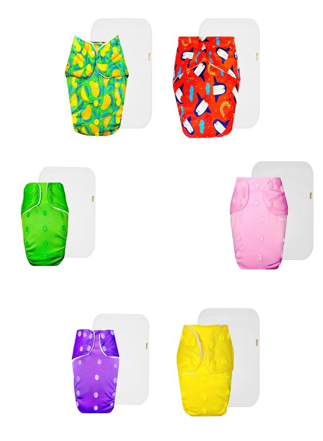 Dumbledo Premium Cloth Diaper with Cotton Insert (Pack of 6) | Soft & Gentle | Reusable & Washable | Quick Dry | Trusted by Moms | 3 Months - 3 Years | Unisex Baby - Image 1