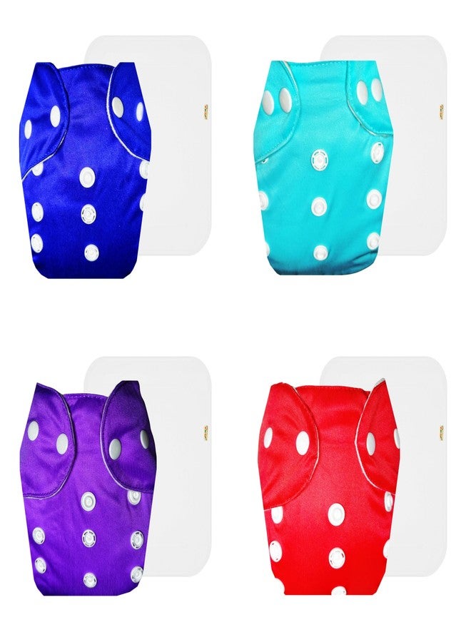 Dumbledo Lite Cloth Diaper with Cotton Insert (Pack of 4) | Dry Feel and Comfortable | Reusable & Washable | Easy to Clean | Designed by Moms | 3 Months - 2 Years | Unisex Baby - Image 1