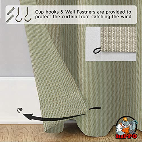 HIPPO Outdoor Balcony Sun, UV & Dust Protection Curtain HDPE Light Filtering 230 GSM Tab-Top Loop Curtains for Home, Garden, Patio, Varanda, Hotel (Sahara-Sand, 4.5FTX7.5FT, 2 PC) - Image 5
