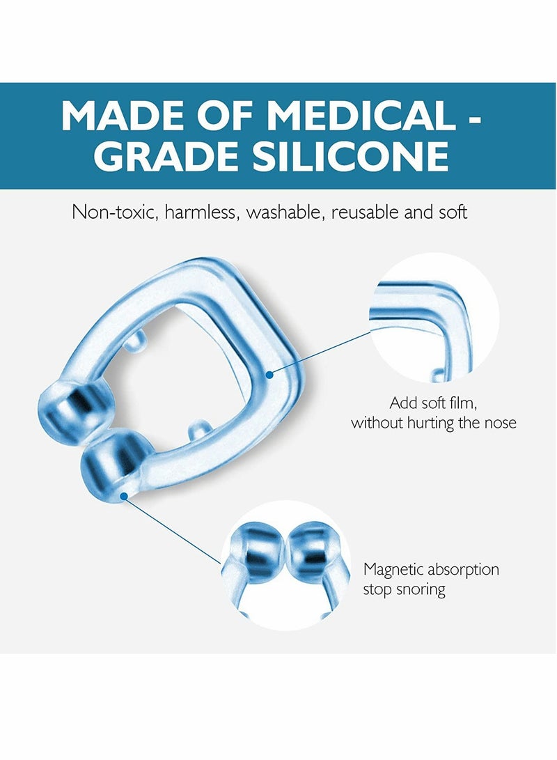 SYOSI جهاز إيقاف الشخير كليبل - جهاز مضاد للشخير - مشبك أنف سيليكوني - موسع أنفي مغناطيسي - يوفر الحل الفعال لإيقاف 4 قطع - Image 5