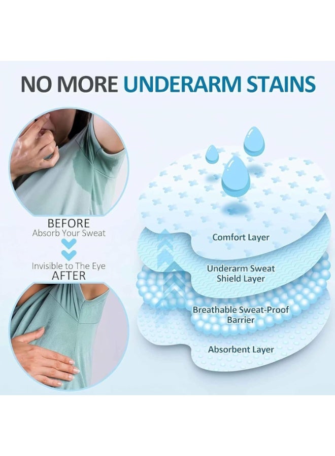 Underarm Sweat Pads for Women and Men [100 Pcs], Disposable Armpit Sweat Pads – Strong Adhesive, Non-Visible, Comfortable, All-Day Protection for Work, Weddings, Eid & Special Occasions - Image 2