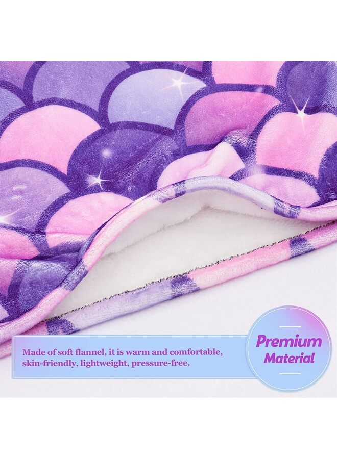 Fishtail Blankets 100-140cm Glittering Wearable Cute Cozy Soft Flannel fishtail Blanket sleeping bag for children-colorful  - Image 2