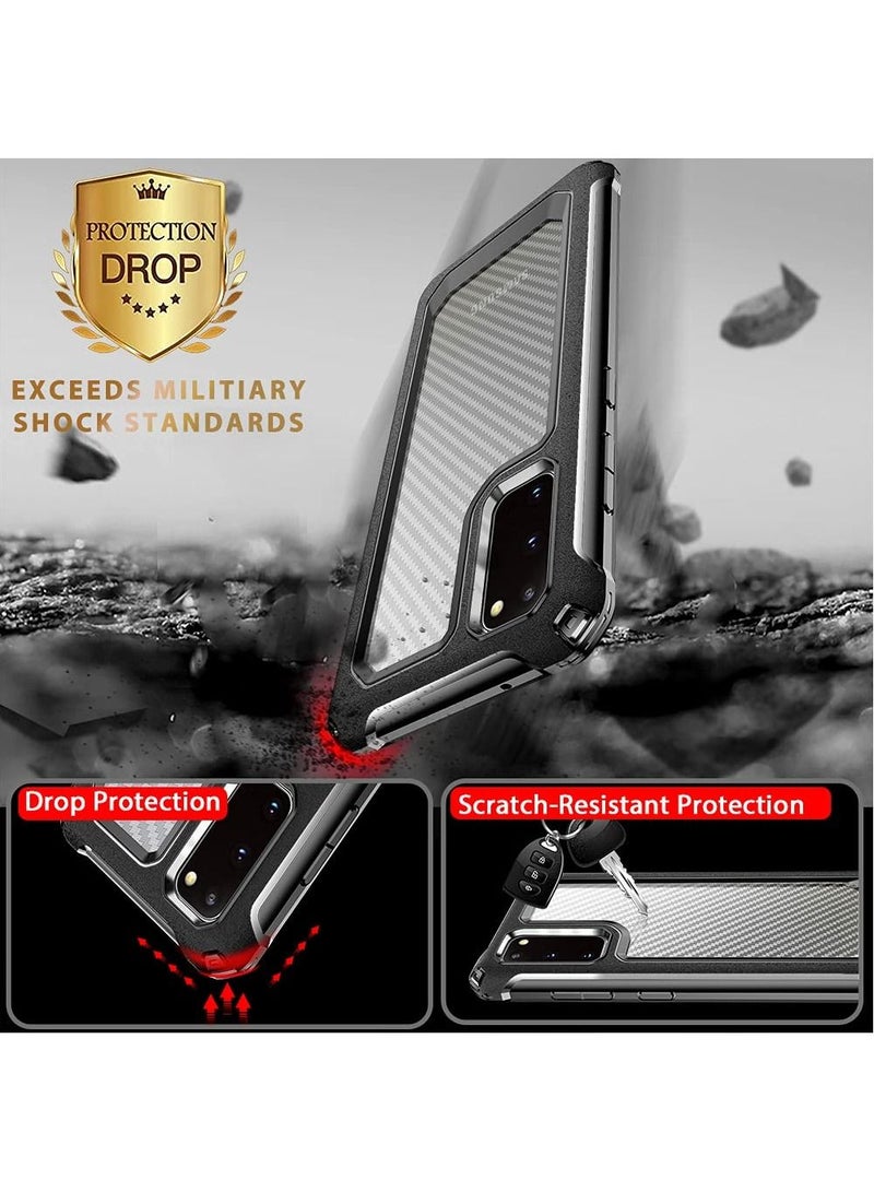 SYOSI Compatible with Samsung Galaxy S20 FE Case, Carbon Fiber Shockproof Protective Cover with Screen Protector [x2] [Military Grade Drop Protection], For Samsung S20 FE 5G Case, 6.5",Black - Image 3