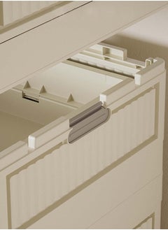 HXDream Portable Closet Wardrobe for Hanging Small Clothes, Folding Stackable Storage Bins with Lid, Folding Storage Box, 1 Hanging Area, 1 Drawer, 1 Storage Area  - Image 4