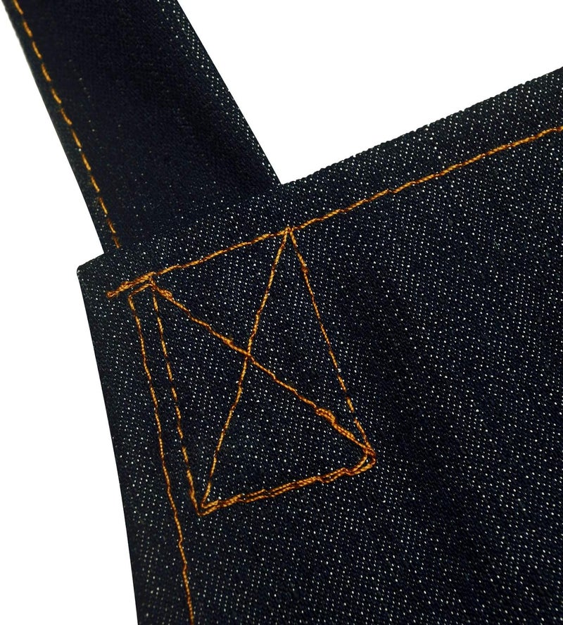 Dadidyc Black Denim Aprons for Men/Women with Pockets Tool Apron Waterproof Adjustable Canvas Apron Lightweight Kitchen Apron Work Apron - Image 2