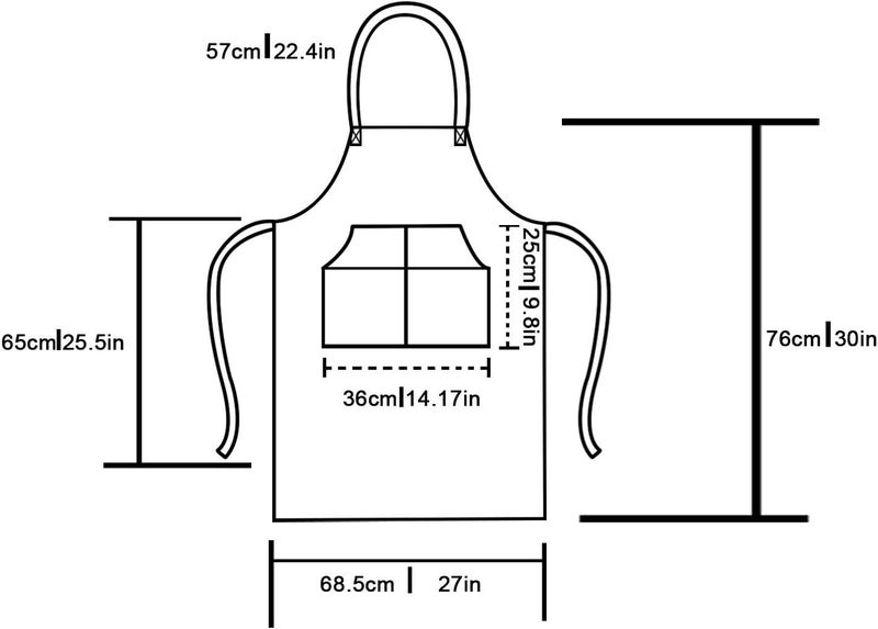 Dadidyc Black Denim Aprons for Men/Women with Pockets Tool Apron Waterproof Adjustable Canvas Apron Lightweight Kitchen Apron Work Apron - Image 3