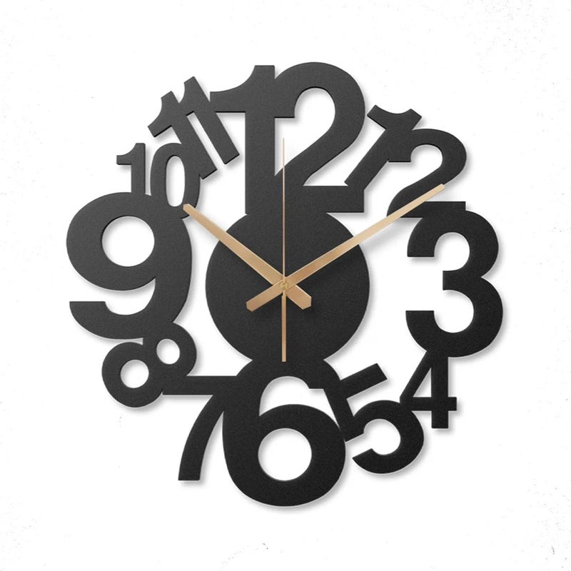 Reyox Material Metal Wall Clock Big Size Wall Clock Modern Clocks for Living Room Stylish Wall Clocks for Home Antique Big Size Modern Wall Watch for Home DecorBlack40 cm DA120